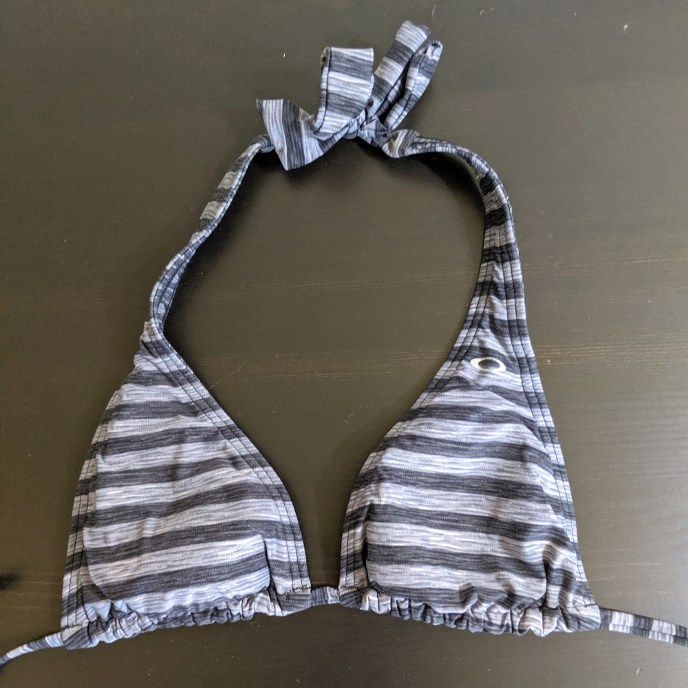 Oakley Reversible Grey Striped Triangle Bikini